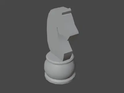 chess horse Low-poly 3D model