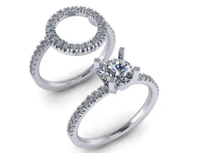stackable wedding engagement ring 3D print model Free 3D print model