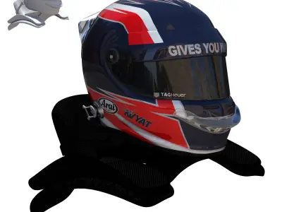 Kvyat Helmet Low-poly 3D model