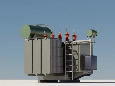 Power Transformer Low-poly 3D model