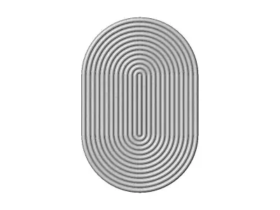 Oblang geometric decor Boho ripple rosette and wall art 3D print model