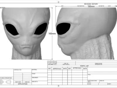 Alien head Halloween decoration plant pot flowerpot and bowl 3D print model