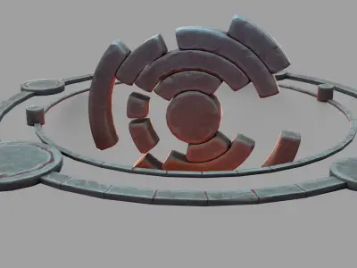 Stone Portal Low-poly 3D model
