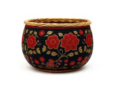 Ornate Floral Basket Model Pack Low-poly 3D model