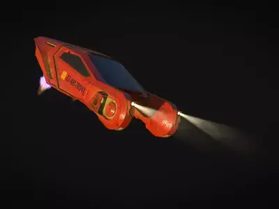 Space Car Sci Fi Low-poly 3D model