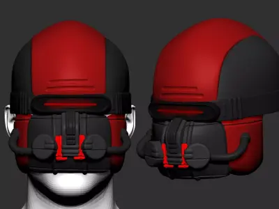 helmet high poly sculpt 3d printable ver 7 3D model 3D model 9