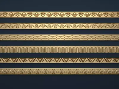 6 Decorative Onlays Collection 3D model 3D model