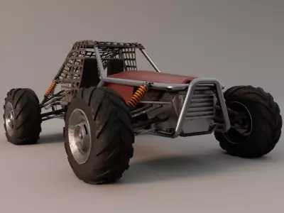 Dune Buggy Clean and Dirty Version Low-poly 3D model