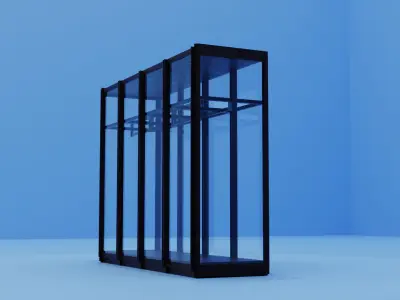 Transparent Wardrobe poliform Glass and Wood Low-poly 3D model