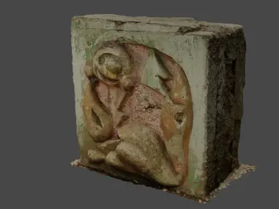 Stones with cartoon characters 1 Low-poly 3D model