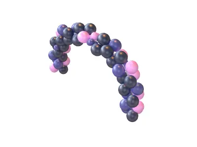 Carnival Balloon Garland V1 004 Low-poly 3D model