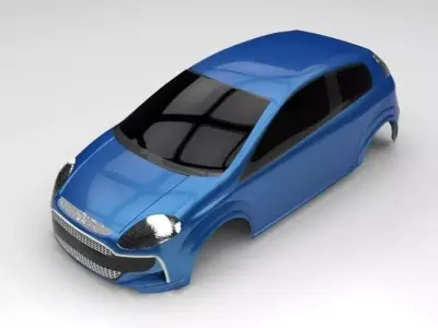 Fiat Punto Evo body replica Free 3D model