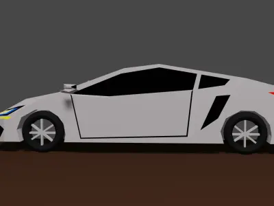 Sport Car 2 C Low-poly 3D model