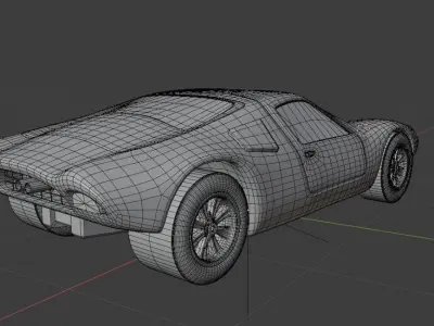 Vintage Racer - Game ready car Low-poly 3D model