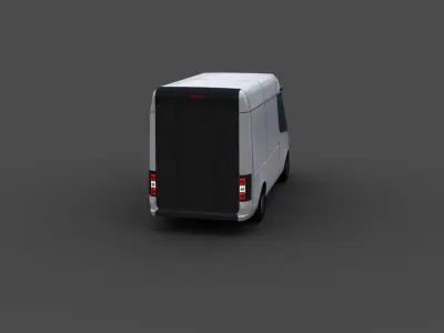 Electric Van 2 Lowpoly Low-poly 3D model