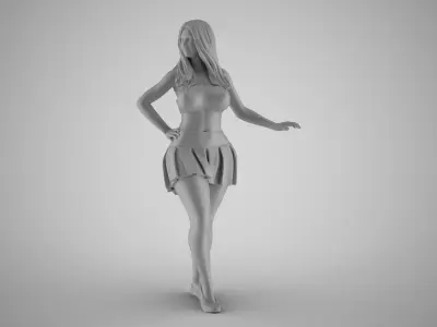 Loveliness 2 woman in dress 3D print model