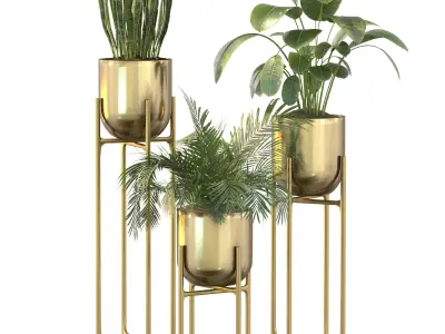 Metal Plant Set 06 3D model