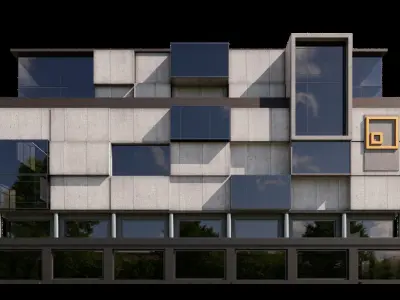 07 Modern Concrete Building 3D model