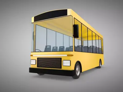 Bus school Low-poly 3D model