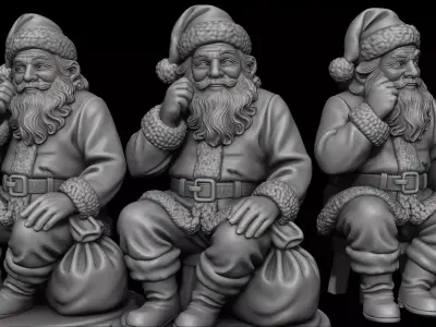 Vintage Classic Santa Claus Statue 3D print model