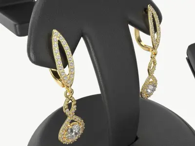 Jewelry store display stands with jewelry 3D model