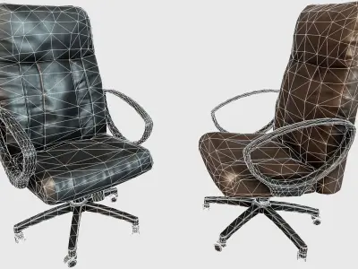 Old Office Chair PBR Low-poly 3D model