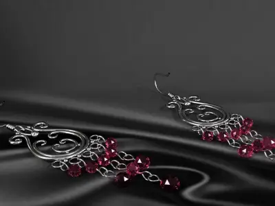 earrings 008 3D model purchase