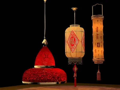 Chinese red  lantern  3D model