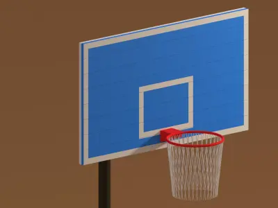 Street Outdoor Basketball Hoop Low-poly 3D model