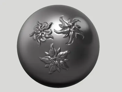 20 flower ornament VDM brushes  a01 for  Zbrush   3D print model