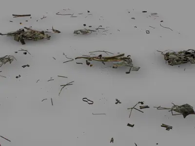 Rusty Metal Debris Car Truck Parts Pipe Door Bolt Lowpoly Low-poly 3D model