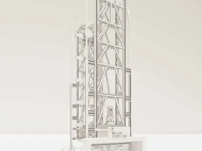 SMART ROTARY CAR PARKING SYSTEM FOR 12 CAR 3D MAX MODEL 3D model