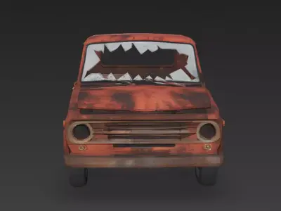 Abandoned Rusty Truck 3D Model PBR Low-poly 3D model