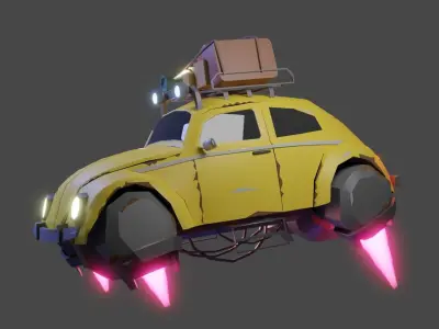 beetle car stylized  Free 3D model