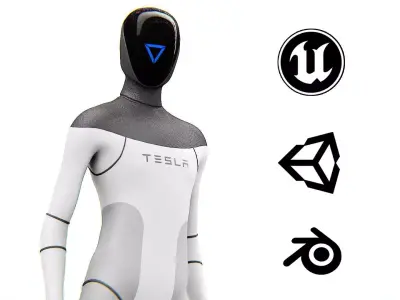 TESLA ROBOT  Rigged for Unreal Engine - Unity - MIXAMO  3D model