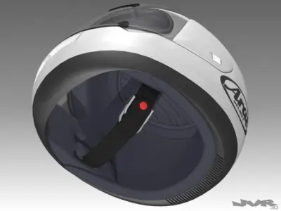 Motorcycle Helmet 3D model 2