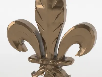Fleur De Lis Ornament and Zbrush Brush Low-poly 3D model