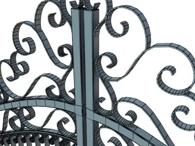 Ironworks collection wrought iron gate at 3D model