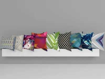 Pillow set decorative pillows - decorative pillows 3D model