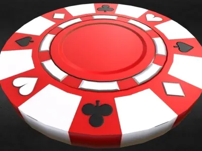 Poker Chip Set Low-poly 3D model