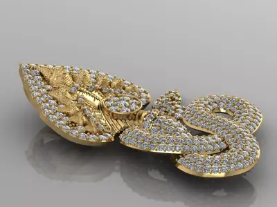 Khmer Dragon Pendant 3D print model