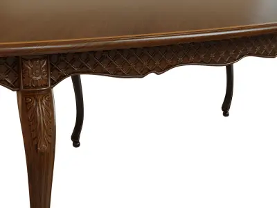 Classic table with carvings 3000 3D model