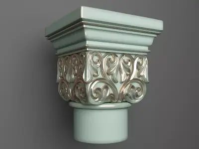 Capitol-2 ornately carved corbel on wall 3D print model