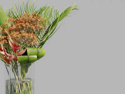 Corporate set of Flowers 3D model