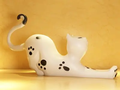 relief Kitten cat kitty lovely magnet refrigerator sculpture 3D model