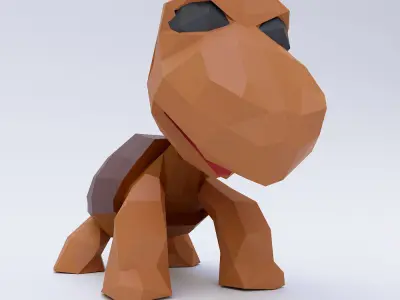 Turtle cartoon 3d model  Low-poly 3D model