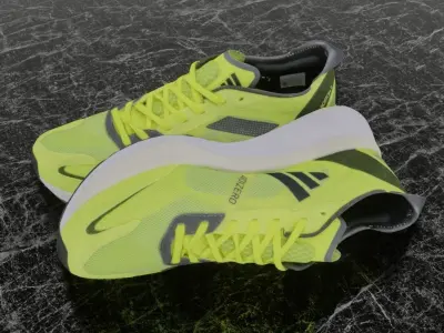 ADIDAS ADIZERO BOSTON 11 3D SHOES - YELLOW Low-poly 3D model