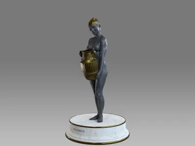 Zodiac Sign Female Aquarius Low-poly 3D model