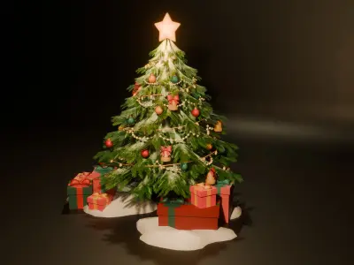 Christmas Tree Low-poly Low-poly 3D model