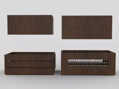 4 wood bucker Low-poly 3D model